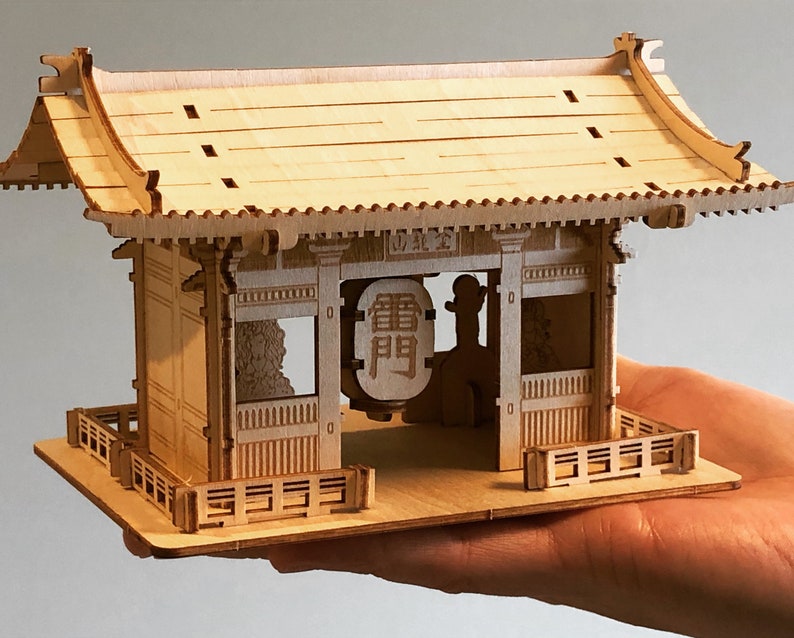 Kaminarimon Japan Wood Craft Temple Gate DIY Wood | Etsy