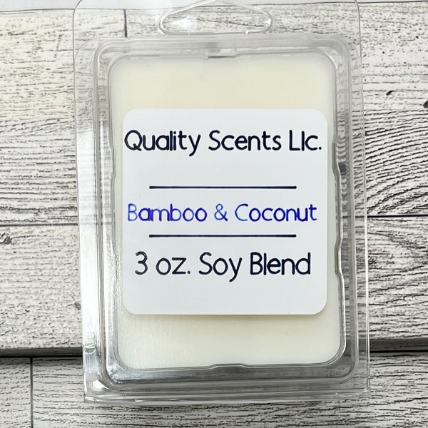 BAMBOO AND COCONUT wax melt summer wax melt soy blend wax melt scented wax melts fruity wax melt strong wax melts highly scented