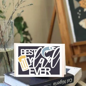 3D Best Dad Ever Beer Angeln Karte, Geschenk für Papa, E-Download, Vatertag Png SVG, Papa Design, Bestes Geschenk für Papa