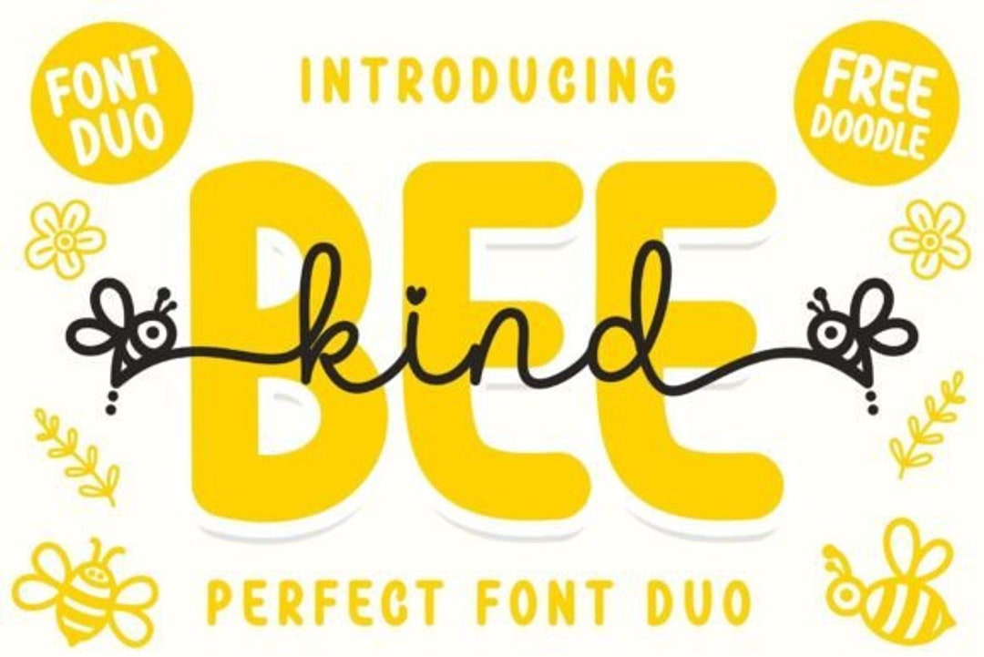 Font BEE Kind Duo Playful Script and Sans Display Font - Etsy UK
