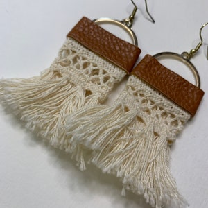 Handmade boho fringe  earrings