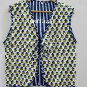 Cotton quilted reversible fashion vest jacket Floral women girls jacket winter bohemian short vest coat boho bridesmaid gift