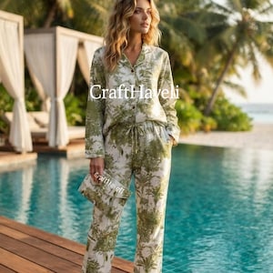 Personalized Cotton Pajama Set: Indian Print Night Suit