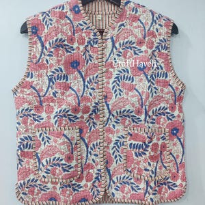 Indian Cotton Vest, Coat, Reversible Jacket, Short Cotton quilted Jacket, Boho Coat, Bohemian Style Jacket, Handmade Quilted Jacket