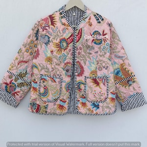 Block Printed Cotton Quilted Jacket: Handmade Boho Style