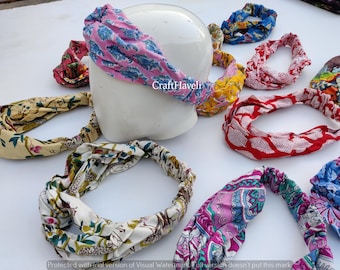 Geknotetes Twist-Stirnband: Breites, weiches Baumwoll-Stirnband mit Gummizug