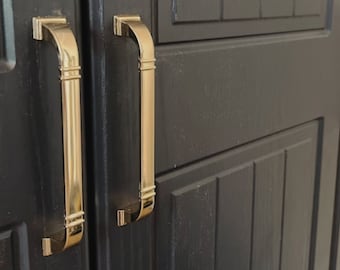Tirador de armario de latón dorado, tiradores de cajón de latón antiguo, tirador de cocina vintage, herrajes para armarios, tiradores de cajón, tiradores decorativos