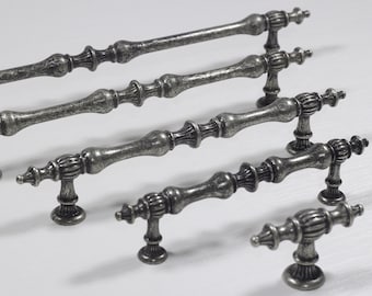 Classic Style Cabinet Handle, Vintage Furniture Handle, Unique Silver Knobs, Modern Kitchen Cabinet Handle, Cupboard Pulls