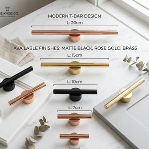 Luxury Brass T-Bar Pull Handle, Kitchen Cabinet Handles, Wardrobe Handle, Cabinet Knobs, Furniture Handle, Modern Handle, Home Decoration