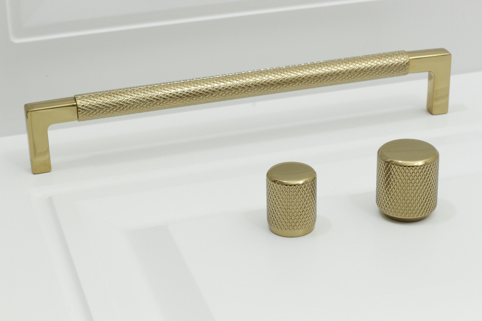 Knurled Brass Cabinet Pulls, Gold Drawer Handles, Textured Hardware for ...