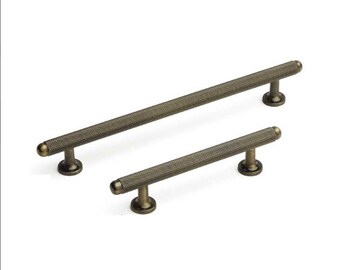 Solid Brass Knurled Pull Handles & Knobs, Kitchen Cabinet Cupboard Handles, Drawer Knobs, Wardrobe Pulls, Cabinet Pull Handles