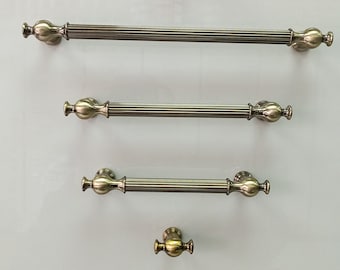 Modern Silver Knurling Handles, Unique Knurled T Bar Solid Brass Handles, Kitchen Cabinet Knobs, Brass Drawer Handles, Furniture Hardware