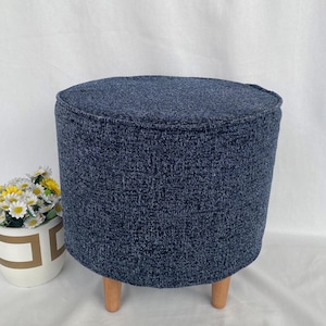 Round Footstool Cover, Round Pouf Cover, Round Cover, Round Ottoman Slipcover, Footstool Cover, Custom Pouf Cover, Ottoman Cover, Only Cover