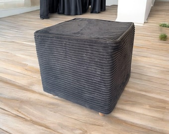 Corduroy Ottoman Cover, Ottoman Cover, Footstool Cover, Small Ottoman, Ottoman Slip Cover, Ottoman Footstool Cover, Custom Ottoman Cube
