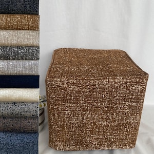 Footstool Slip Cover, Footstool Cover, Ottoman Cover, Pouf Slipcover, Footstool Replacement Cover,  Square Pouf Cover, (Only Cover)