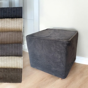 Footstool Slipcover, Ottoman Cover, Footstool Cover, Small Ottoman, Ottoman Slip Cover, Custom Ottoman Cover, Footstool Replacement Cover