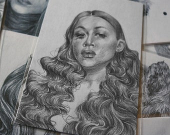 Ponderings Collection - Various Original Pencil Illustrations [Strange portraits, eyes, nude drawings, roadkill, dead animals, decompose]