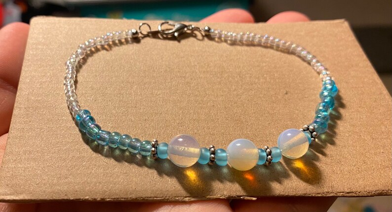 Baby blue moonstone bracelet