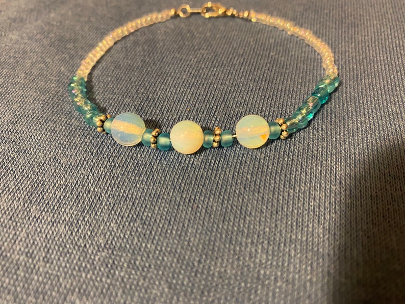 Baby blue moonstone bracelet