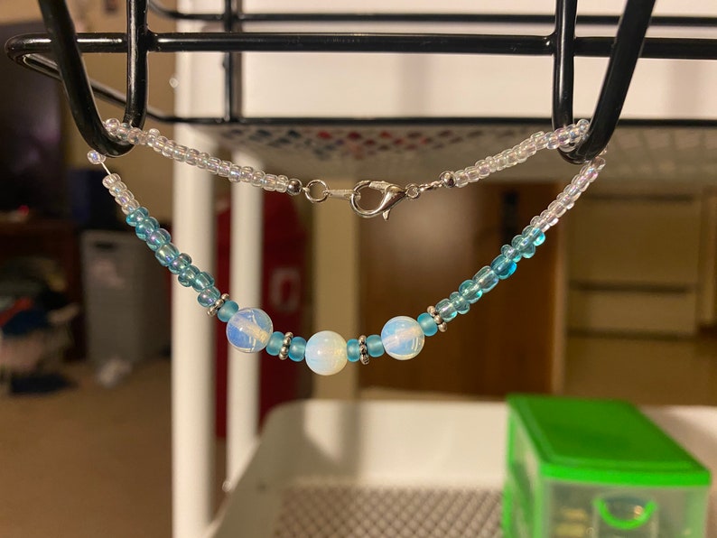 Baby blue moonstone bracelet
