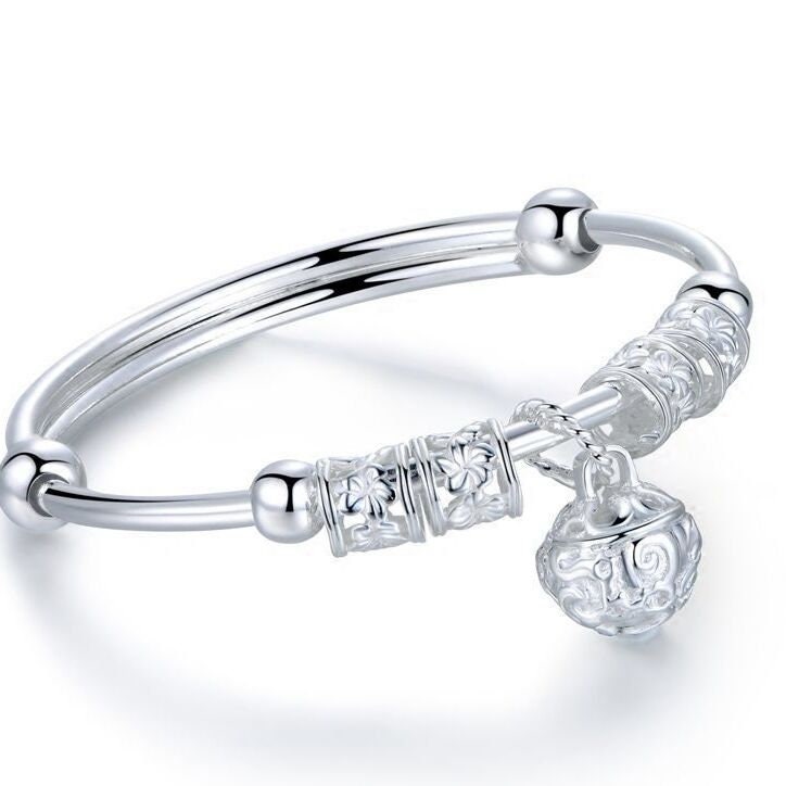 S999 Sterling Silver Bell Bracelet Hollow Palace Bell Bracelet Etsy UK