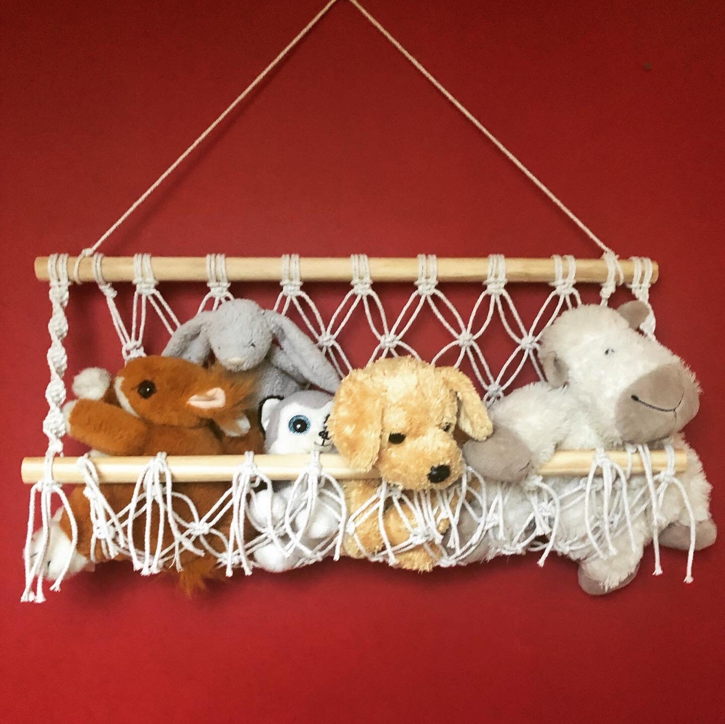 Macrame toy hammock/toy storage/wall storage Etsy