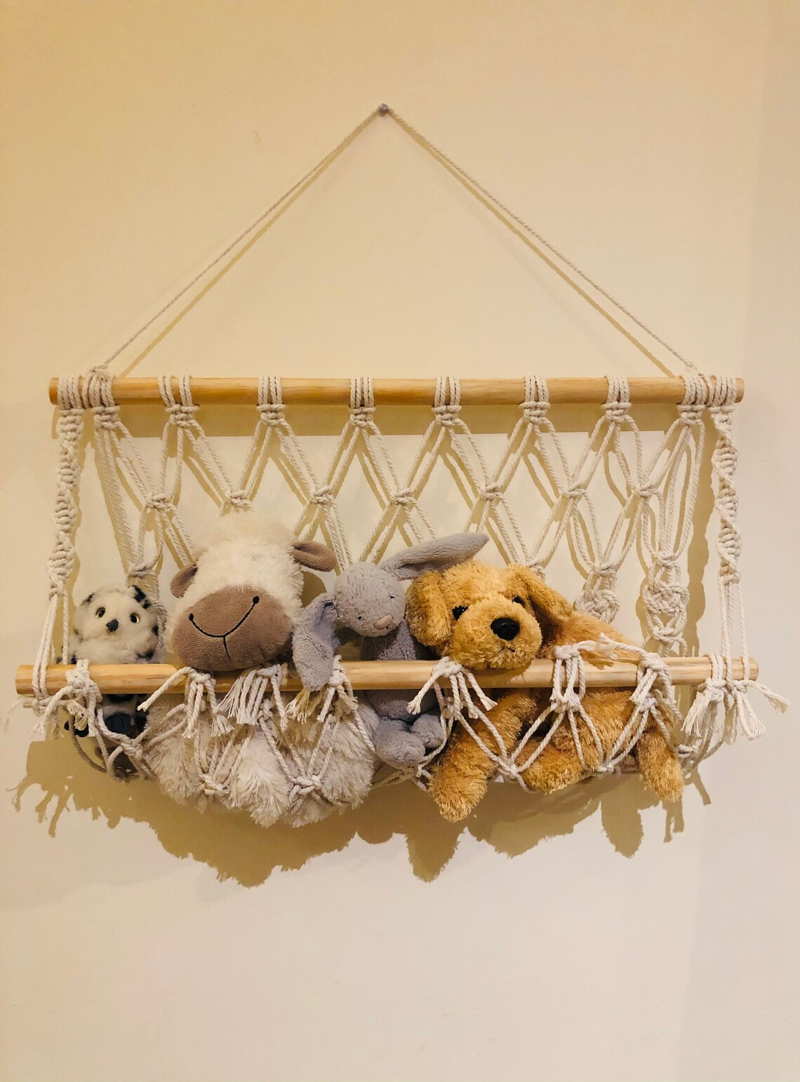 Macrame toy hammock/toy storage/wall storage Etsy