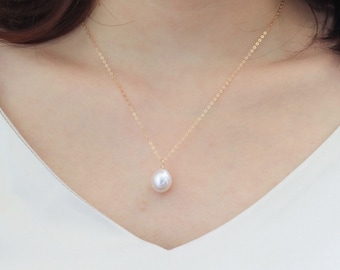 Baroque Pearl Necklace, 14k Gold Filled Chain, Sterling Silver Chain, Natural Freshwater Pearl Necklace,