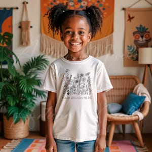 Bella Canvas 3001Y White Mockup | White 3001y Mockup | Kids Shirt Mockup | Boho Shirt Mockup | Cute Kids Mockup | Kids Tshirt Smart Mockup
