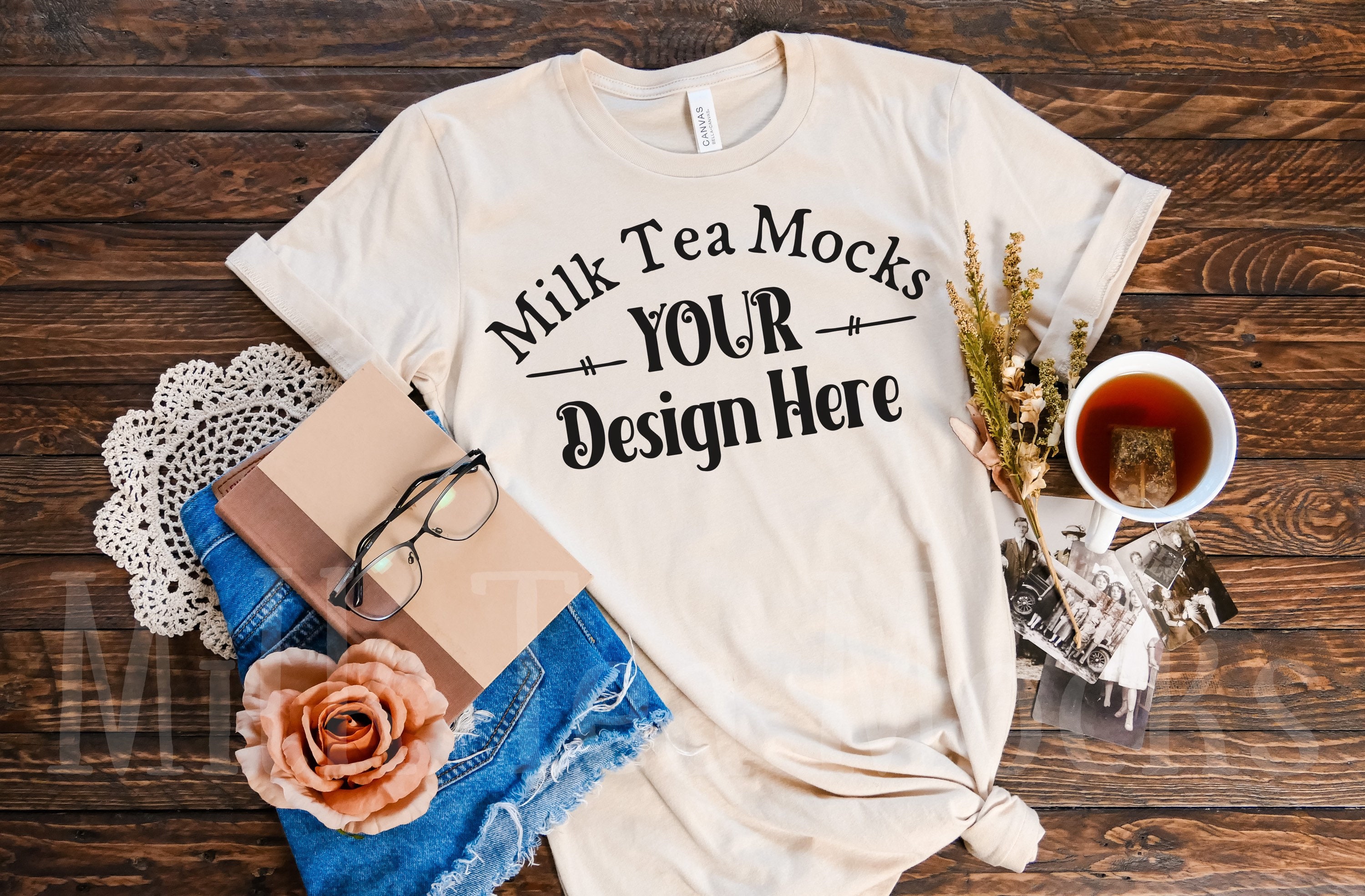 Bella Canvas 3001 Soft Cream Mockup Soft Cream Tshirt Flat Lay | Etsy