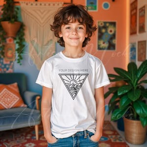 Bella Canvas 3001Y White Mockup | White 3001y Mockup | Kids Shirt Mockup | Boho Shirt Mockup | Cute Kids Mockup | Youth Shirt Smart Mockup
