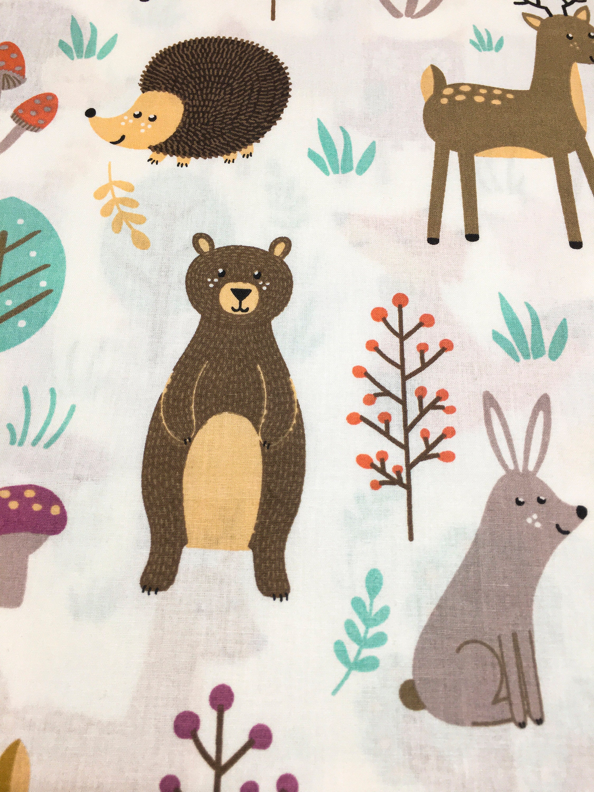 Forest Fabric Animals Fabric Premium Quality 100 Cotton Etsy