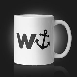 Wanker Anchor funny mug - Sailor, Nautical Pun, Captain Coffee Cup.