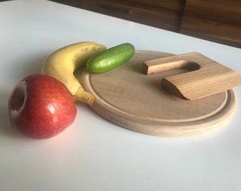 Safe Wooden Knife for Kids, Children's  Montessori Knife, Toddler Vegetable and Fruit Cutter,