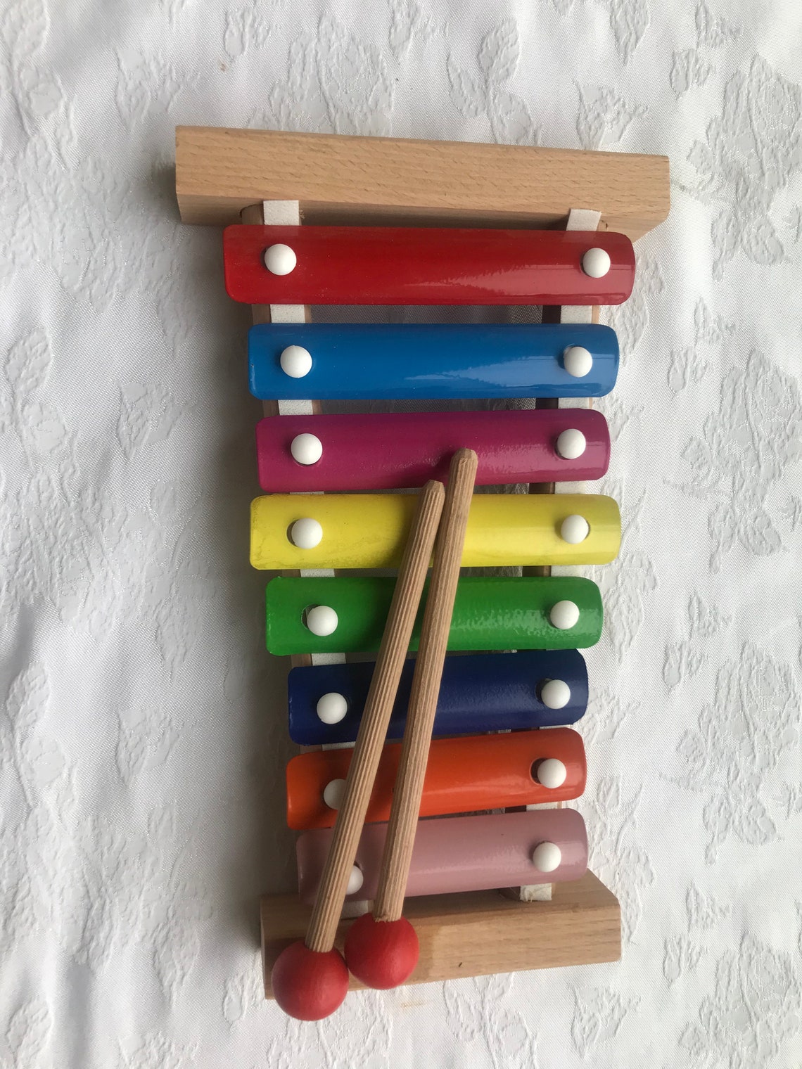 Rainbow Metal Xylophone Metallophone Musical toy Etsy