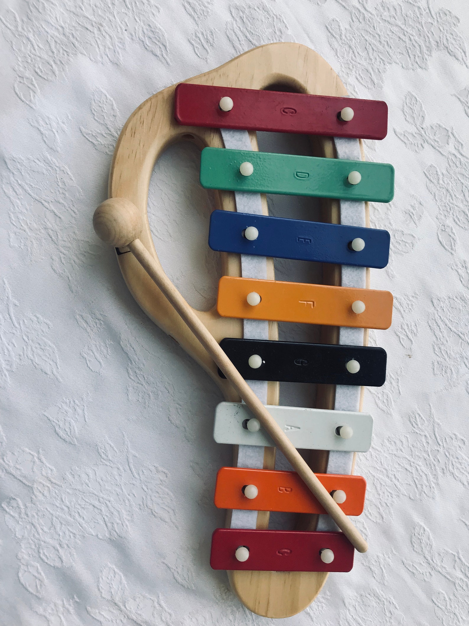 Xylophone Rainbow Instrument, Metallophone Children's Musical Instrument , Metal Key Xylophone