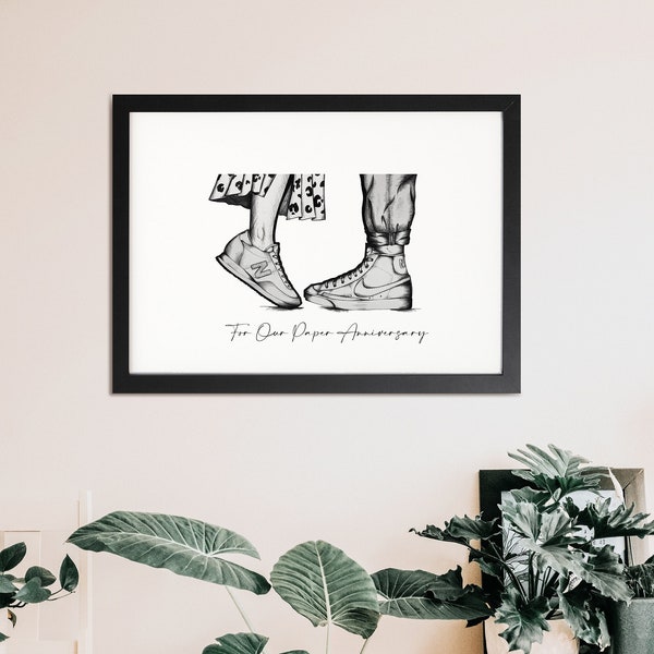 Anniversary Customised Print | Personalised Print | Gift For Her | Gift For Him | Gifts for couples | A4, A3 and A2 Sizes | Sneaker Prints
