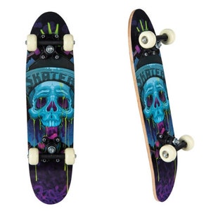 Blue skullz skateboard 61cm clearance