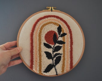 Punch Needle Wall Decor - Embroidery Wall Hanging - Boho Rainbow Decor - Housewarming Gifts