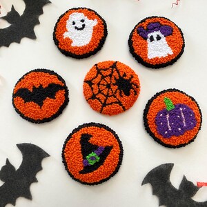 Cup Holder Coaster, Set of 2 Punch Needle Car Coaster, Halloween Car Decor, Car Accessories, Cute Spooky Coaster, Car Accessories for Women