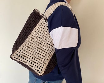 Modèle de sac au crochet, sac filet, modèle de sac en raphia, modèle de sac à main, modèle de sac fourre-tout au crochet