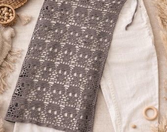 Gothic Skull Hip Scarf crochet pattern, Handmade goth gift for skull lovers