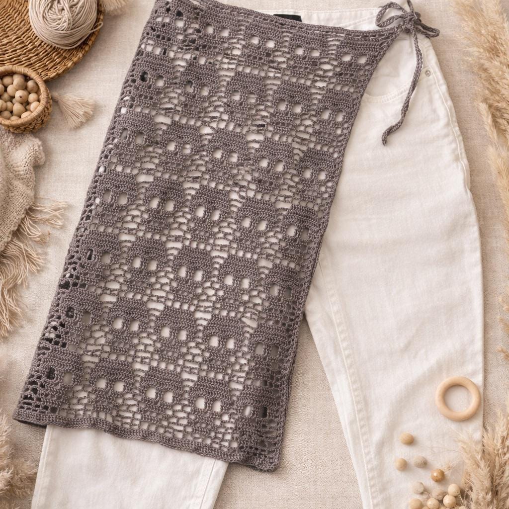 8 Skull Scarf Crochet Patterns for Spooky Accessories, Bandanas, and Giftable Gothic... 7 Gothic Skull Hip Scarf crochet
