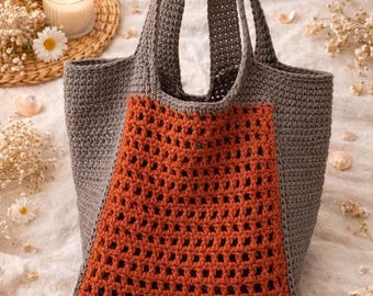 Crochet bag pattern, Raffia bag pattern, Handbag pattern, Crochet tote bag pattern