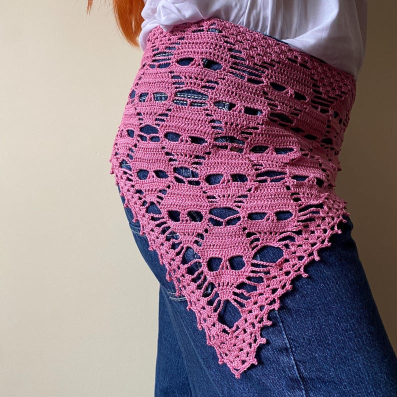 Patrón de crochet para Halloween, Patrón de chal de calavera a crochet, Patrón de chal a crochet, Patrón de chal de calavera a crochet, Chal alma perdida, Calavera a crochet imagen 11
