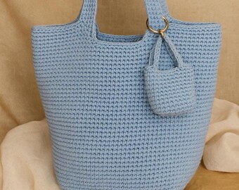 Crochet Tote Bag Pattern: Mini Keychain Bag (Digital Download)