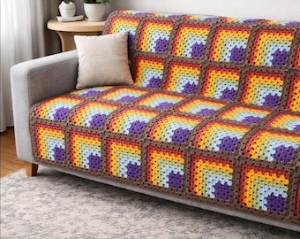 Crochet Blanket Pattern, 3D Granny Square (Digital Download)