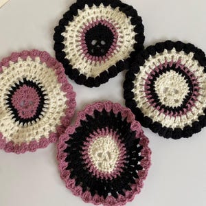 Skull Coaster Crochet Pattern: Gothic Doily (PDF Download)