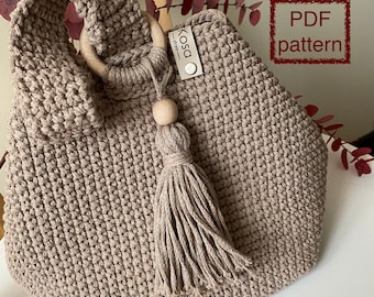 Crochet bag pattern, Crochet purse pattern, Bucket bag pattern, Japanese knot bag, Small crossbody bag pattern