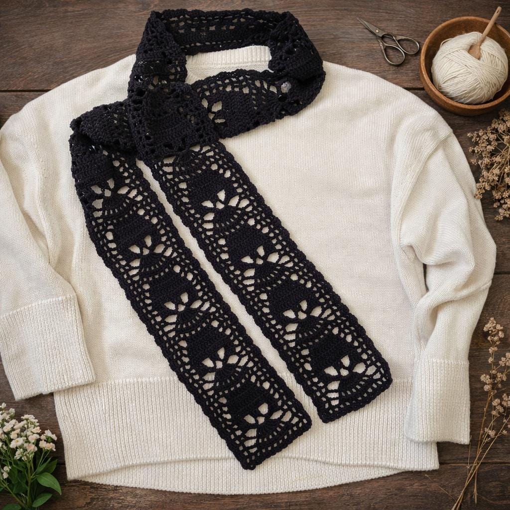 Crochet Skull Scarf Pattern